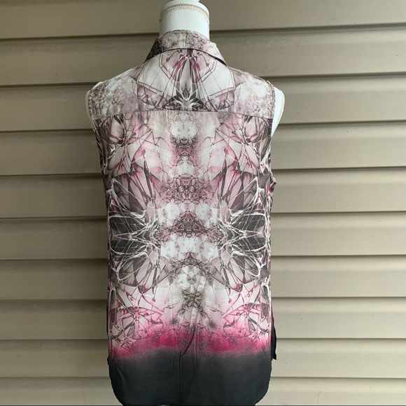 •FYLO• Sleeveless Button Up Collared Top - Size Sm - Picture 6 of 8